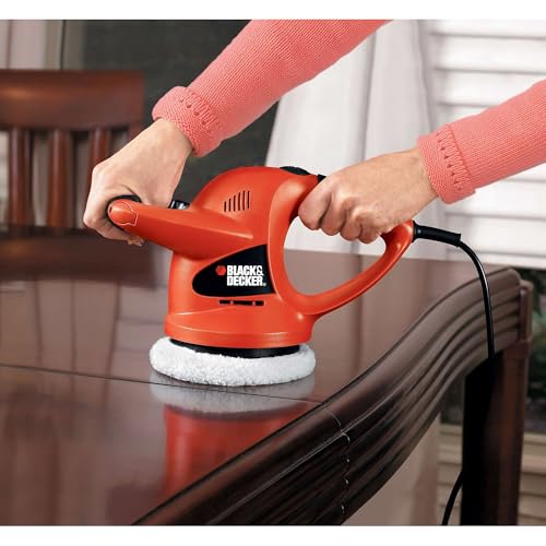 BLACK+DECKER 6" Buffer Polisher, Orbital Car Polisher with Wool and Foam Bonnets (WP900)