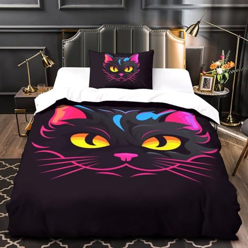 Parure de lit fermeture éclair Le Chatons housse couette microfibre 3D - 4