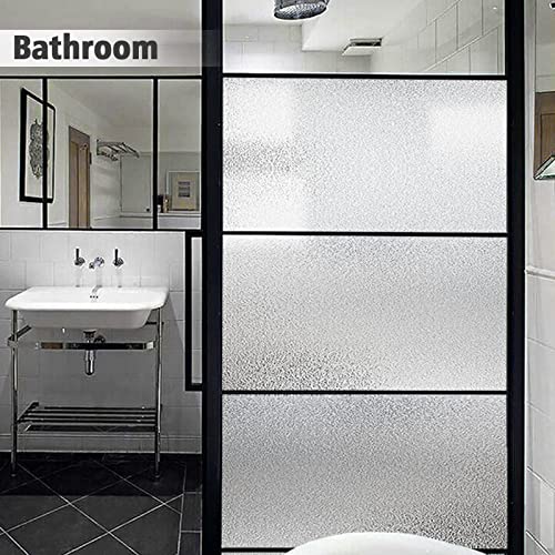 Instruban Window Privacy Film Frosted Glass Covering For Bathroom Opaque Static Cling Heat Control Door Sticker For Office Living Room Non-Adhesive - Matte Pure, 17.5 X 78.7 Inches #TOP7