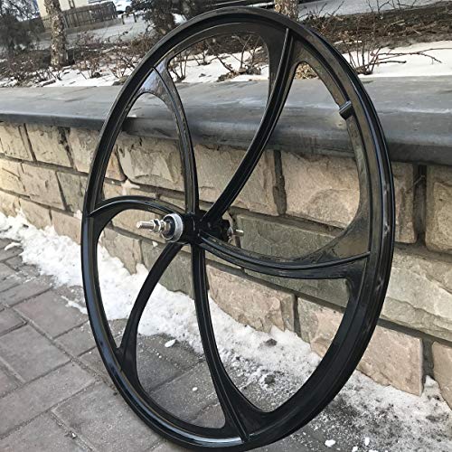 26" Rear Mag Wheel Only With 120Mm Width For Rotary Single Speed Flywheel / 26 Inch Magnesium Wheel/Black/Disc Brake - For Beach Cruisers, Mtb's, And Gas Powered Bicycles #TOP5