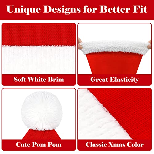 Olreco Baby Christmas Hat Toddler Santa Hat Baby Santa Hat 6-9 Months Toddler Christmas Hat Baby Beanie Infant Christmas Hat Red - Thumbnail 6