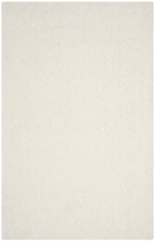 Image of Urban Modern Decor Featuring Soft Shaggy Carpet & Rug for Your Bedroom and Livingroom [Size-5x8 feet & Color-White 2nd].