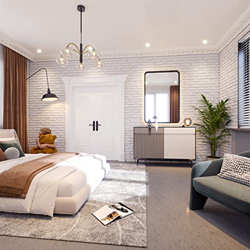 Abelockand Black Bathroom Mirror For Wall, 24" X 36" Black Rectangle Mirror For Wall, Matte Black Metal Framed Bathroom Mirror, Wall Mounted Black Vanity Mirror, Horizontally Or Vertically #TOP7