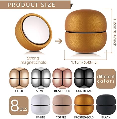 ASTER Hijab Magnetic Pins - Strongest Commercial Strength Hijab Pins for Women Multi-Use Colorful Small Magnetic Hijab Buttons (Multi(8 color))