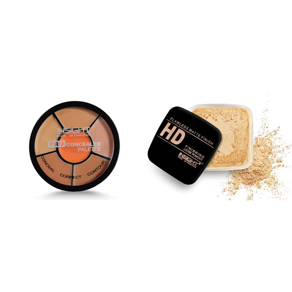 INSIGHT Cosmetics Pro Concealer Palette Full Coverage (Concealer) & Insight Pressed Powder Translucent Face Powder (Honey, Honey) For All Skin Types, 2 Count-picture-26