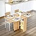 Tavolo Pieghevole HOMCOM 103x76cm - Legno Rovere Bianco Per Pranzo E Lavoro