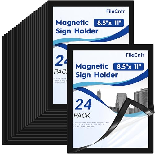 Soportes magnéticos para letreros de pared autoadhesivos 8.5 x 11 pulgadas, marcos portafolletos