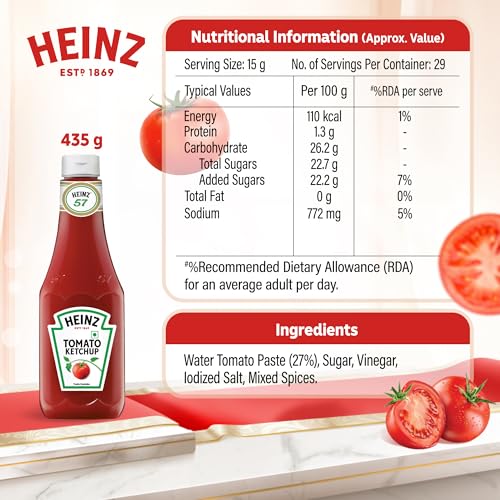 Image of Heinz Tomato Ketchup, 435gm (Pack of 3)