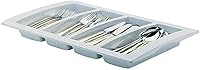 Araven J284 Stackable Cutlery Tray - Durable 4-Compartment Granite Grey Organizer for Cafes & Restaurants