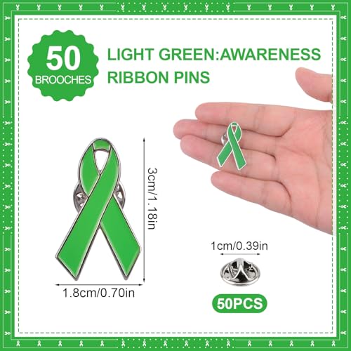 WANDIC Lime Green Ribbon Pin - Image 2