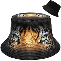 Tiger Bucket Hats Beach Sun Hat for Women Men Teens Outdoor Travel Reversible Fishing Hat