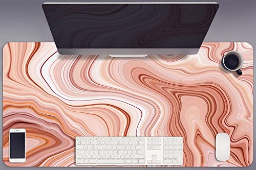 Sous-main de bureau 90x45cm vinyle écru abstraction Decormat
