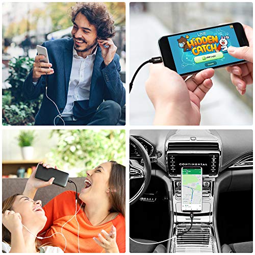 USB C naar 3,5 mm jackadapter, USB C hoofdtelefoonadapter Type C naar 3,5 mm Audio Aux DAC-chipkabel Compatibel met… - Afbeelding 6