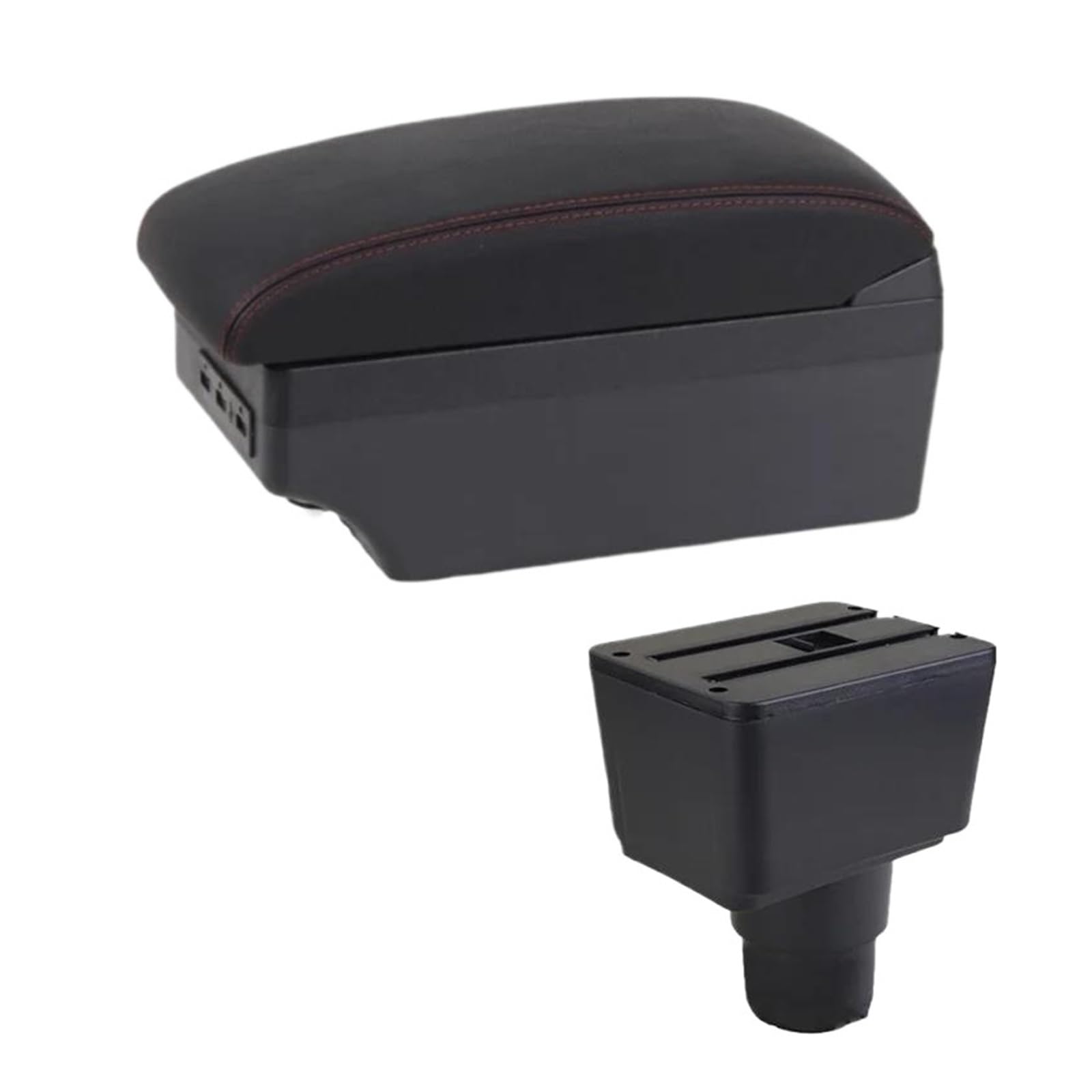 Car Armrest Box Interior Details Retrofit Center Storage Box For Ford For EcoSport 2018 2019 2020 2021 Car Arm Rest Box(E1 Red Line)