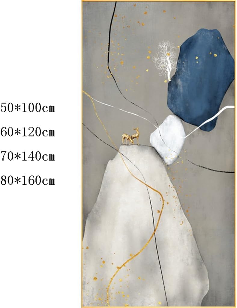 YNBJIL Abstract hanging painting of living room decoration, crystal porcelain entrance floor to ceiling painting(Large)