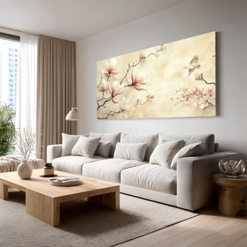 Toile floral magnolia haut de gamme aquarelle vintage
