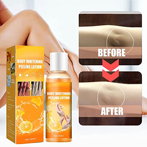 Body Whitening Cream Peeling Lotion 100Ml,Skin Lightening Brightening Flawless,Orange Peeling Lotion Body Peeling Gel,Mild Exfoliate Removes Dirt Improves Body Skin #TOP4
