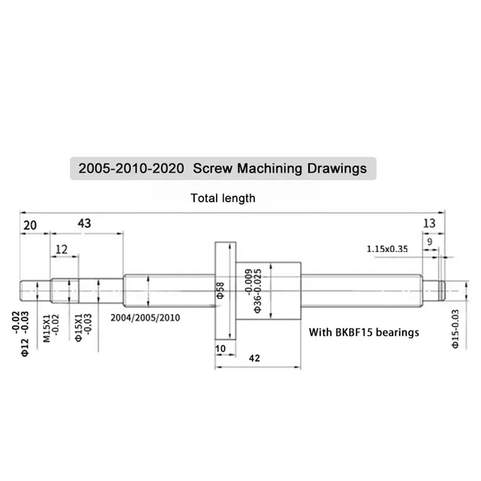 Metal Ball Screw nut end Processing Ball Screw SFU2010 150-1000mm Spindle Kits and Motor Kits for Engraving Machine Accessorie(350mm)