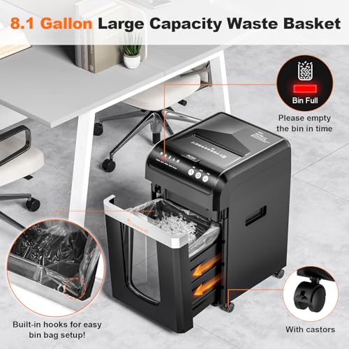 image for Bonsaii 200-Sheet Auto Feed Paper Shredder, 60 Minutes Nonstop Heavy D