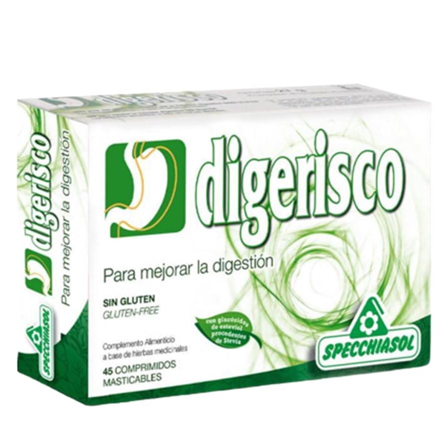 Digerisco Comprimidos Masticables Digestivos con Magnesio y Extractos de Plantas, 45 Comprimidos