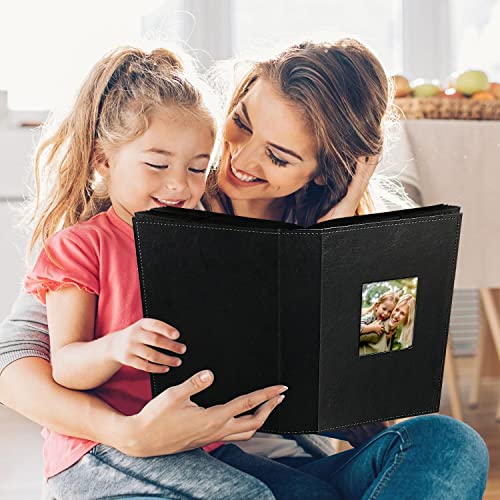 Image of Ywlake Photo Album 4x6 300 Pockets, Leather Photo Albums Holds 300 Horizontal Only Pictures Black
