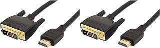 Amazon Basics HDMI-auf-DVI-Adapterkabel, 3 m, 1er-Pack, schwarz (Packung mit 2)