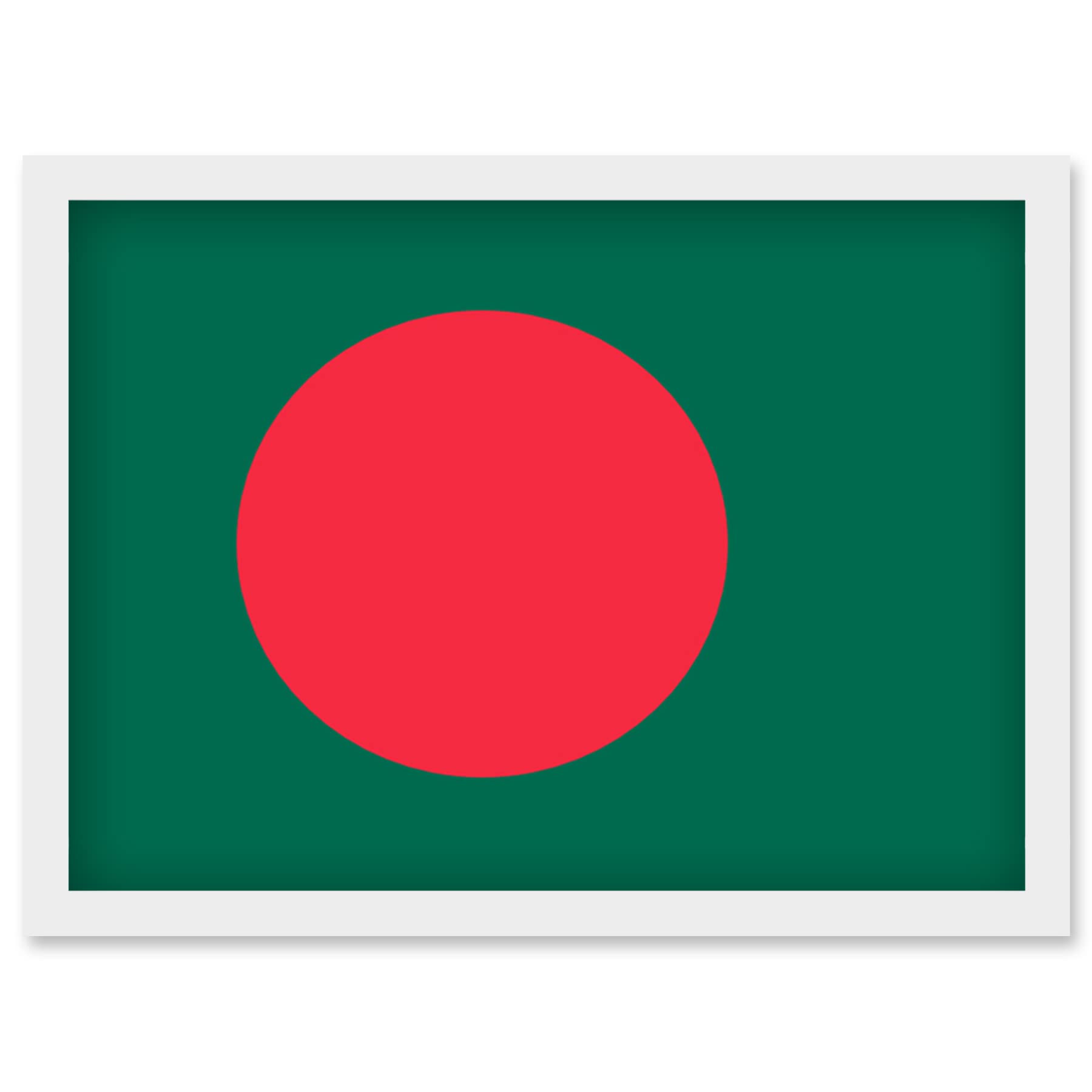 Artery8 Bangladesh National Flag Patriotic Vexillology World Flags Country Region Poster Artwork Framed Wall Art Print A4