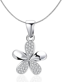 HighSpark Stunning Flower Pendant Necklace | 92.5 Sterling Silver & Stunning Shimmering Shine | Lovely Gift For Women & Gi... Price In India