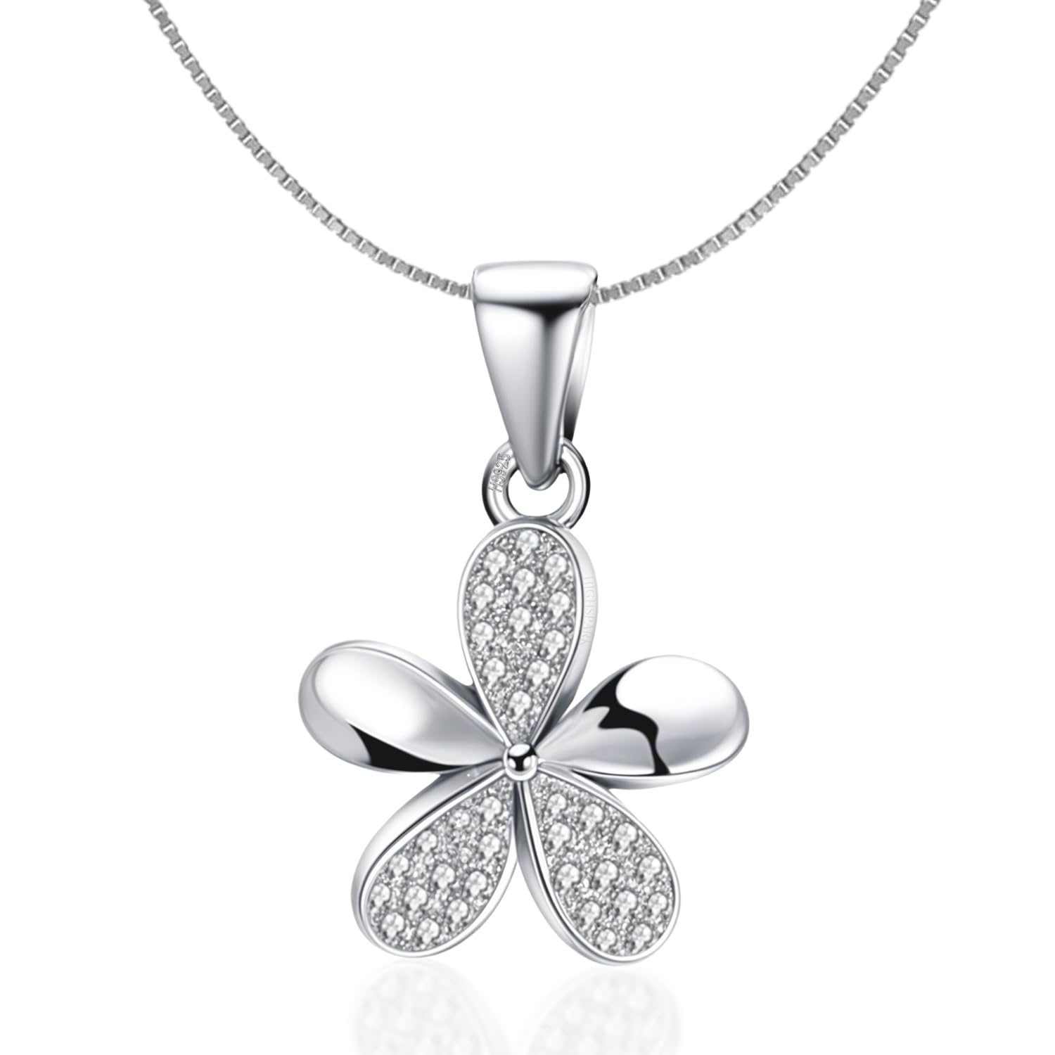 HighSpark Stunning Flower Pendant Necklace | 92.5 Sterling Silver & Stunning Shimmering Shine | Lovely Gift For Women & Gi... - Review, Price and Buying Guide