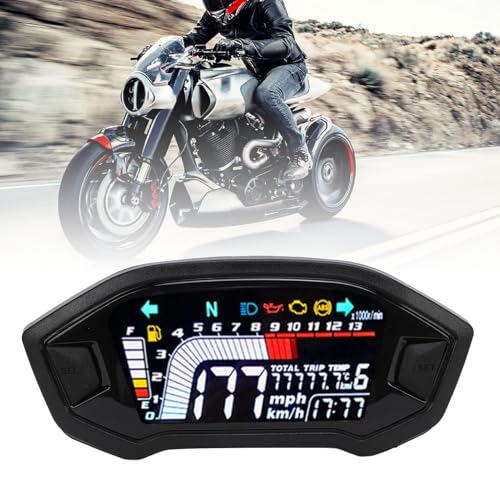 Velocímetro Universal para Motocicleta, Velocímetro Dc 8-12v, Odômetro, Tacômetro, Painel Digital para Motos de 1 2 4 Cilindros (Sem sensores)