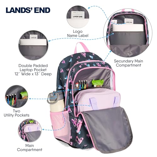 Image of Lands' End Unisex Kids Large ClassMate Lightweight Durable Elementary School Backpack, Hot Pink