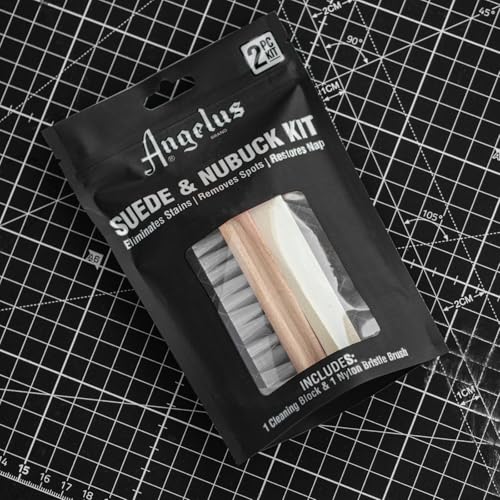 Angelus Suede & Nubuck Cleaner Kit - 1 Cleaning Eraser Block and 1 Nylon Bristle Brush - Eliminates Stains, Removes Spots, Restores Nap - for Leather Suede Shoe, Handbags, Jackets, Boots, Furniture - Thumbnail 7