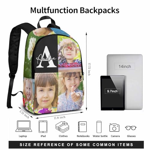 Image of Custom Kids Backpacks for School, Boys Girls Backpacks Lunch Tote Bag for Elementary Lightweight School Backpacks for Toddler Kindergarten Child Daycare Backpackss 3 Photos
