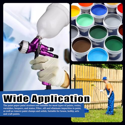 Filtres à peinture 100 microns avec entonnoir silicone bleu stable