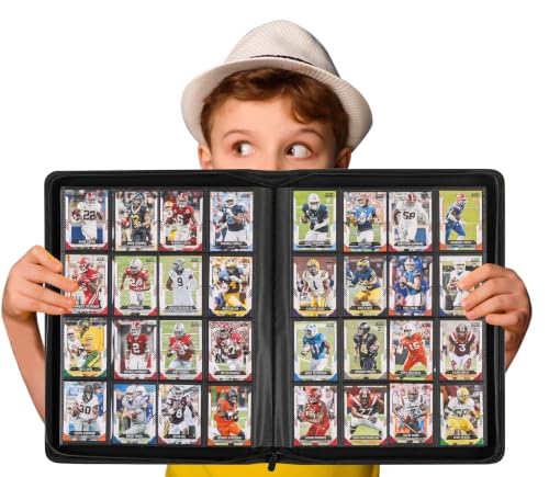 Image of D DACCKIT Card Binder 16 Pocket - Fits 1600 Cards,4X4 Ringless Card Album with Sleeves for Trading Cards & Sports Cards(Model C,Rose Red)