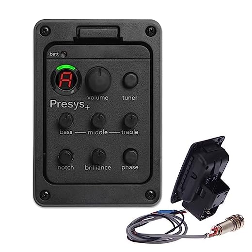 Preamplificador de Guitarra Pastilla de Guitarra de EQ 3 Bandas Acústica Ecualizador Integrado Sintonizador de Recogida Herramienta para Guitarra Acústica