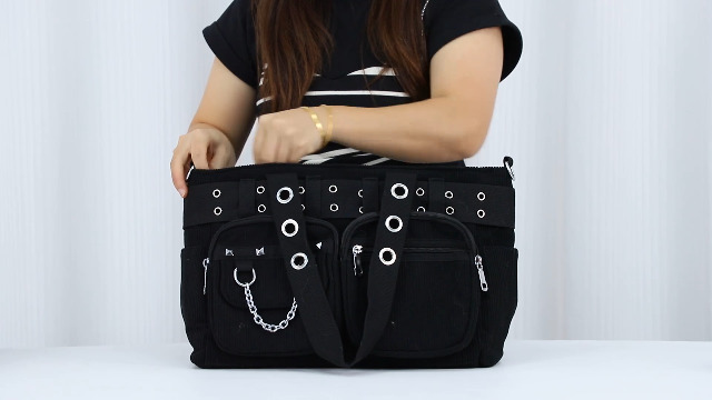 Bolso Tote Gótico de Pana para Mujer miniatura 7