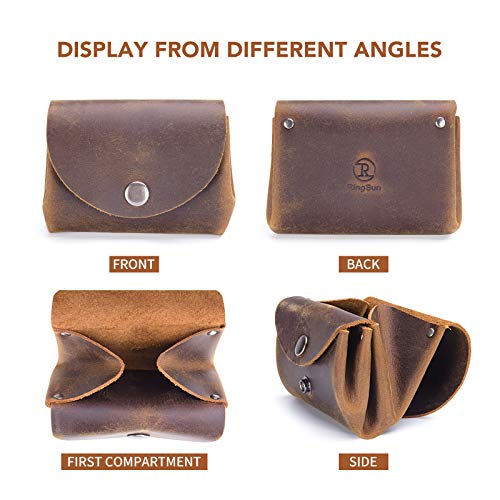 Ringsun Leather Coin Purse, Men/Women Vintage Change Purse, Wallet Pouch Change Holder & Card Organizer Money Holder For Cash #TOP2