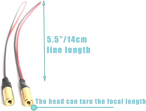 Miniatura 2 de módulo láser de luz roja 650nm módulo láser industrial longitud focal ajustable 0.244 in (punto-2packs)