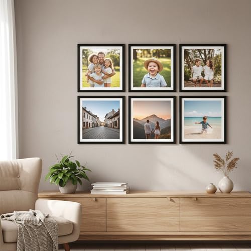 Image of kotart Photo Frame For Wall | Aesthetic Collage Picture Frames For Wall Decor | Rectangular Photo Frames For Home Decor Office Livingroom Bedroom | Pack of 6 (8X8 inch)