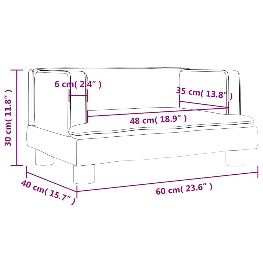 Sofa dziecięca kremowa, 60 x 40 x 30 cm, aksamitna ze stabilną ramą z drewna sosnowego, miękką wyściółką z pianki, nowoczesne wzornictwo do pokoju dziecięcego, idealna dla dzieci w wieku od 3