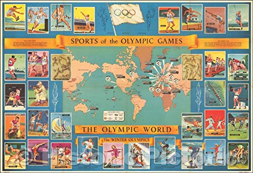 Historic Map - World Map - Sports of The Olympic Games, 1960, Hammond & Co. v1 44in x 30in