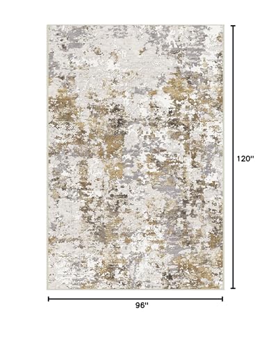 Image of BEIMO Area Rugs 8x10 for Living Room Bedroom, Modern Abstract Machine Washable Rug, Large Soft Low Pile Floor Carpet with Non Slip Backing for Dining Room, Gold Brown
