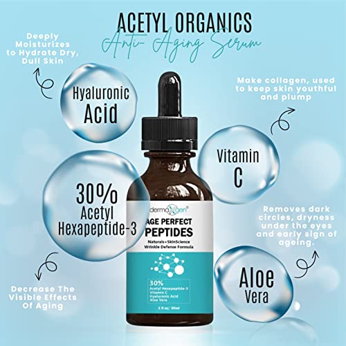 Dermaxgen - Age Perfecting Serum - Pure Organic Powerful Wrinkle Defense Formula / Reduce Sun Spots, Facial Aged Wrinkles 1 Oz. #TOP4