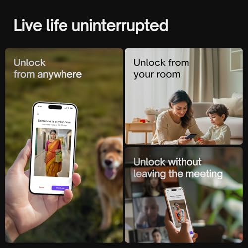 Image of Native by Urban Company Lock Pro Smart Door Lock with in-Built HD Camera & Home Doorbell Connect | 7-Way Unlock | Free Installation | 3-Year Warranty