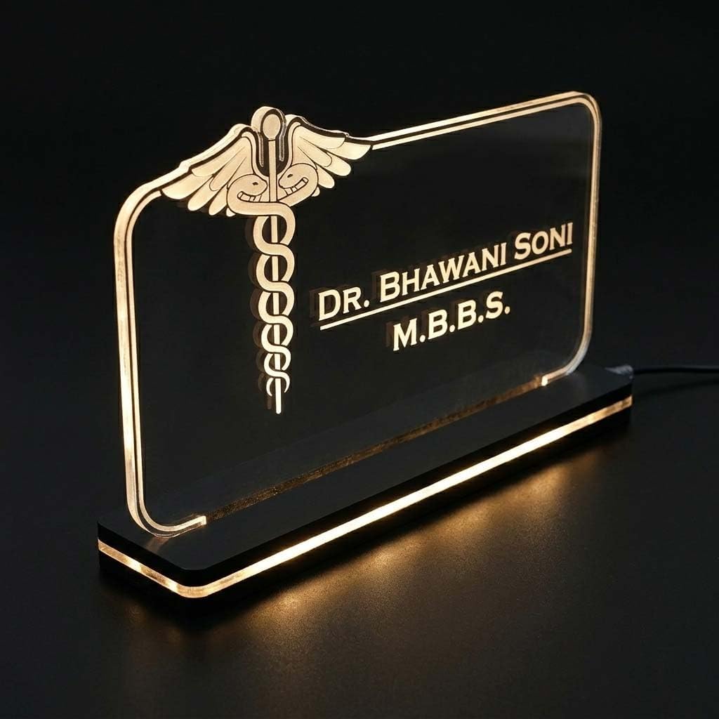 CA, Acrylic Laser Engaved Name Plate, LED Glowing Name Plates for CA, Dashboard Name Plate (6 x 8 inch) — Amazon image 4