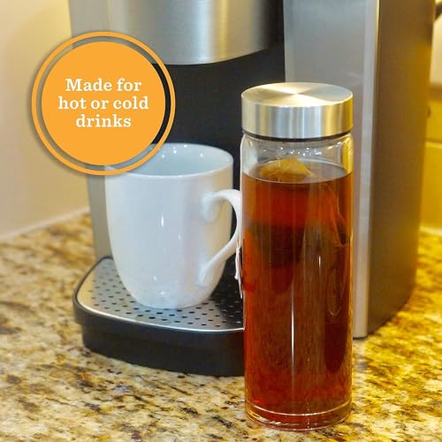 Image of EVATTA Glass Water Bottle Juice Bottles - Wide Mouth With Stainless Steel Lid - for Juicing, Smoothies, Beverage Storage - 500 ML, Leakproof, Borosilicate (PACK OF - 4)