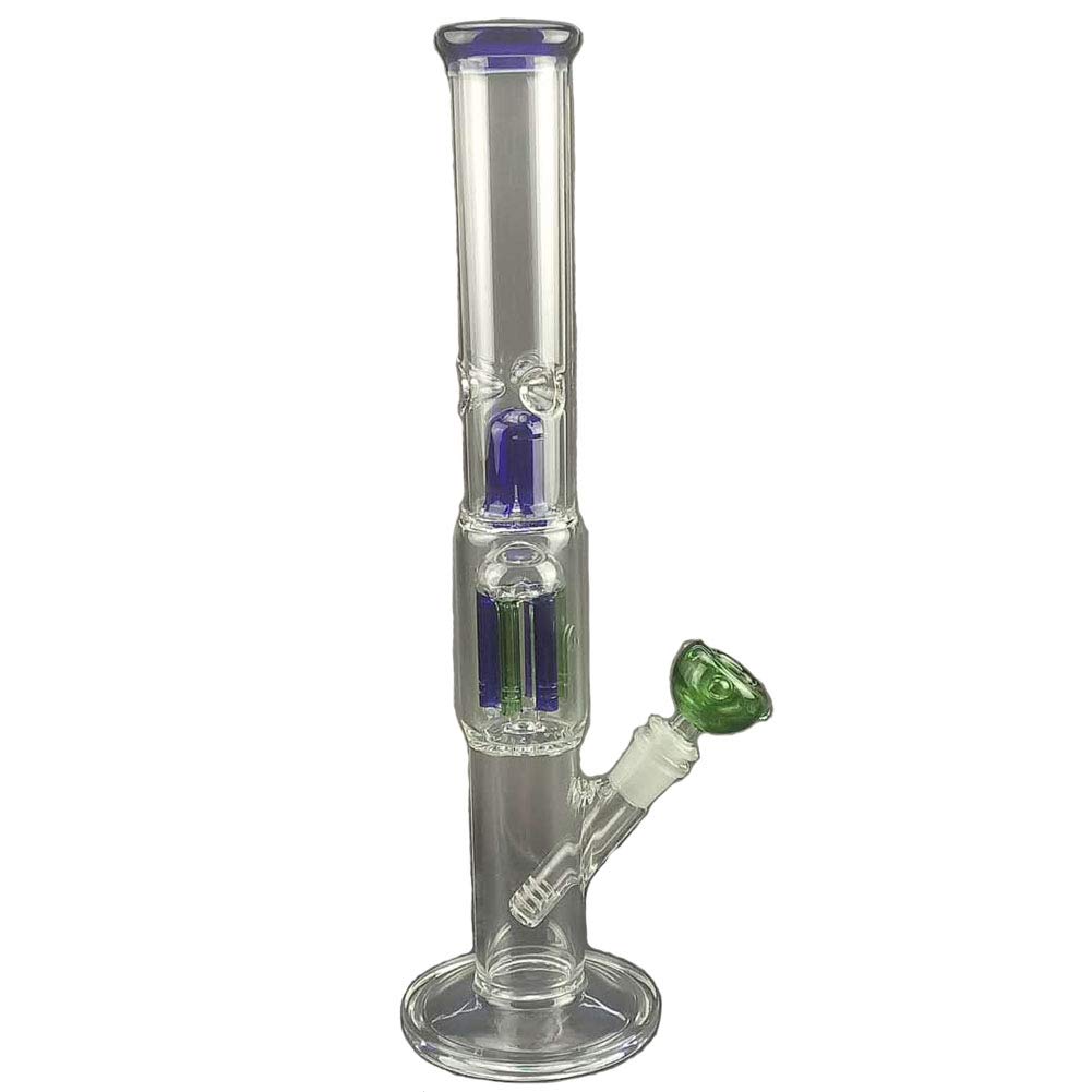FARAR Blue Glass Bong 40cm Tall Filter Percolator Water Pipe Oil Rig Recycle