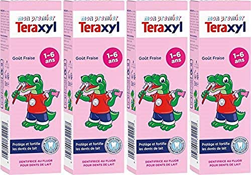 Teraxyl - Dentifrice Junior/Enfant - Mon Premier Dentifrice Goût Fraise 1-6 Ans - Tube 50 ml - Lot de 4 Cover