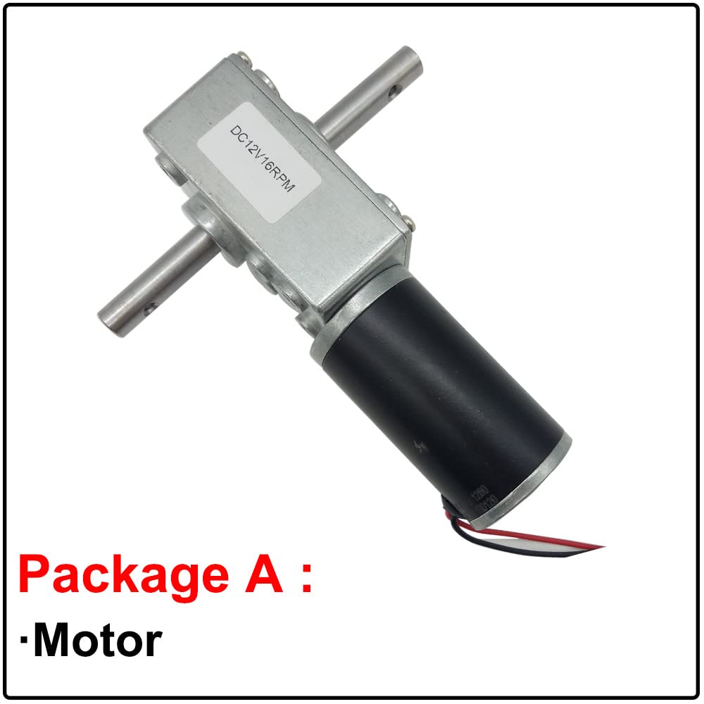 Doppelwellen-Schneckengetriebemotor mit hohem Drehmoment, 24 V, 12 Volt, 5–470 U/min, selbsthemmend, einstellbare Geschwindigkeit, umgekehrt, for automatische Wäscheständer (Size : 12v 40rpm 32kg.cm